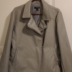 Faux leather motorcycle jacket